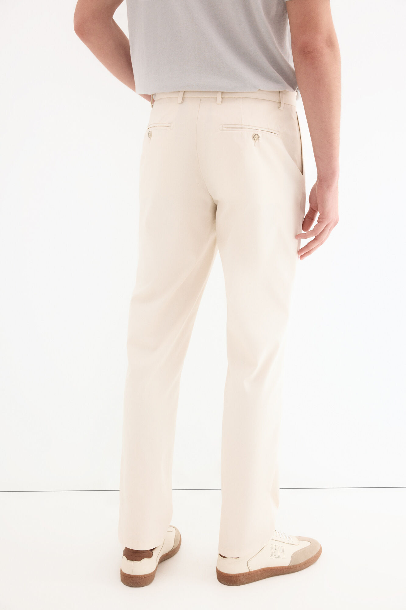 Pedro del Hierro Regular fit dobby structure trousers Ecru