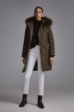 Pedro del Hierro Long hooded parka Grey