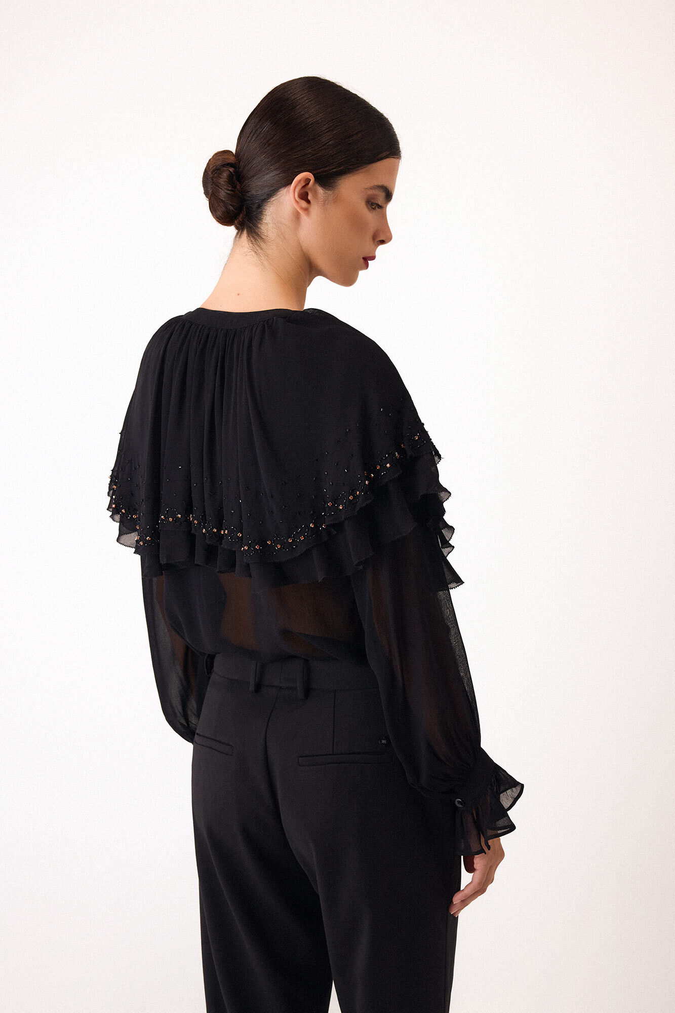 Pedro del Hierro Embroidered cape blouse