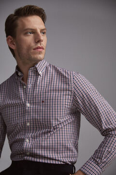 Pedro del Hierro Tech Non-Iron cotton shirt Blue