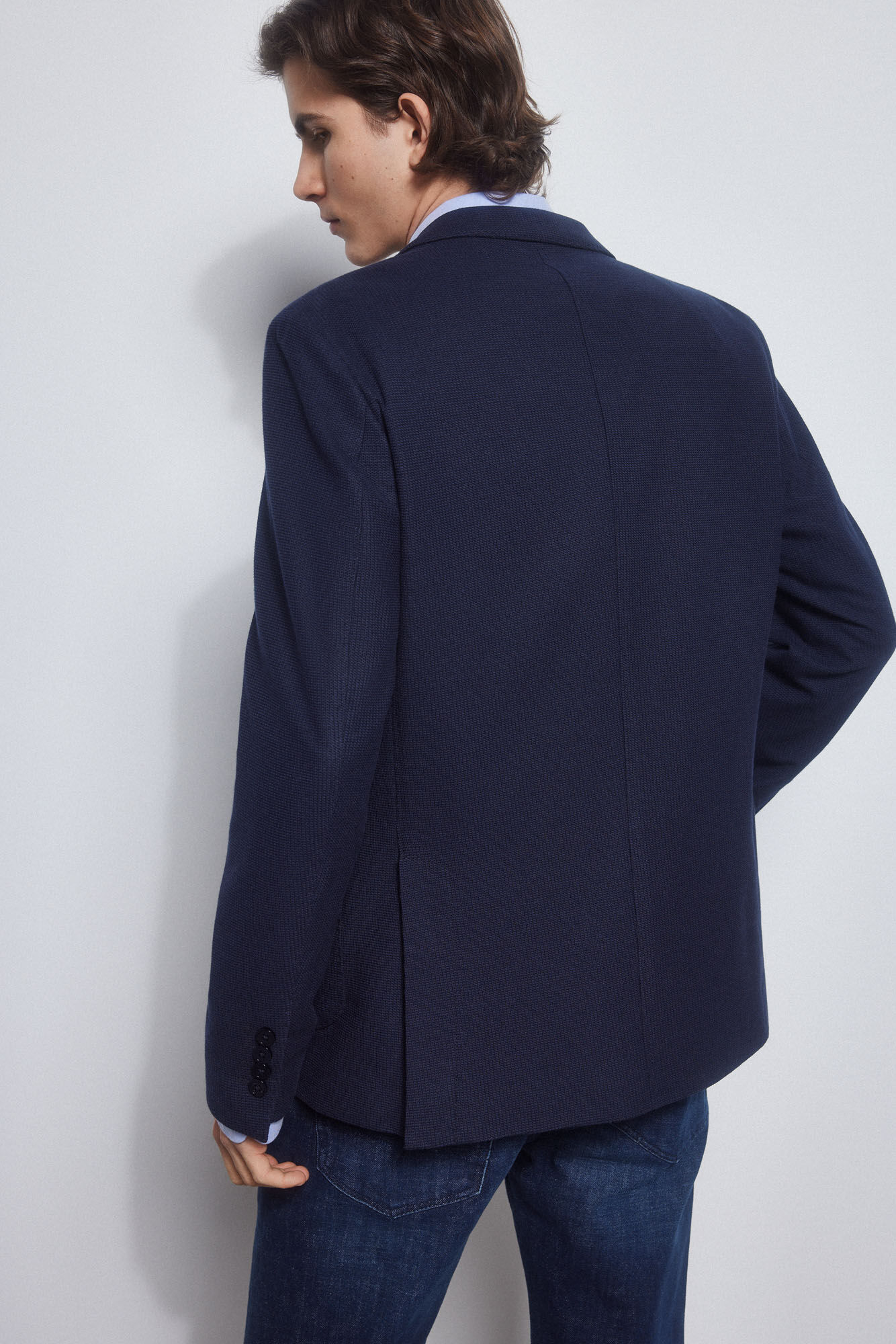 Pedro del Hierro Americana de punto con desmontable Azul