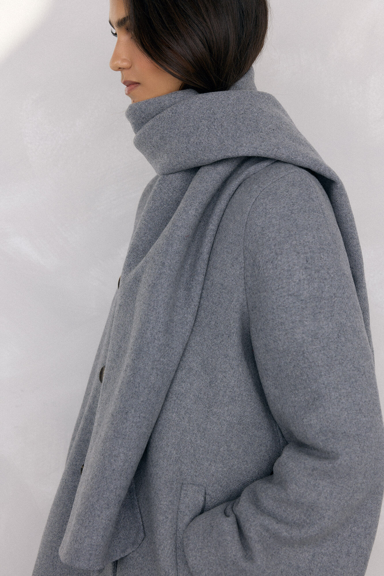 Pedro del Hierro Coat with scarf Grey