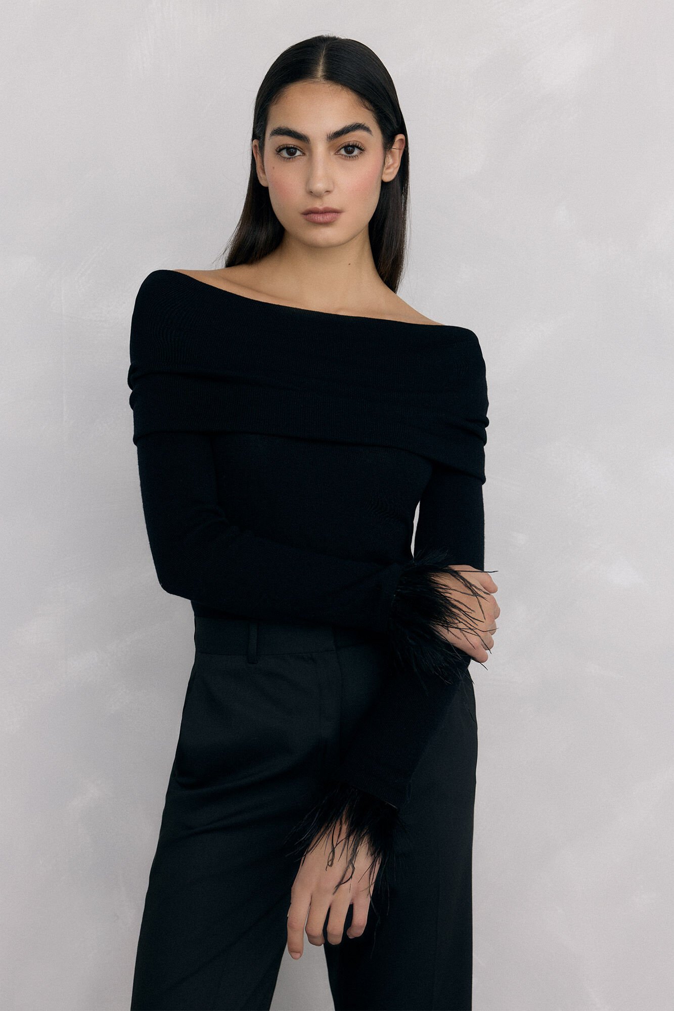 Pedro del Hierro Feather jersey cuff