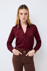 Pedro del Hierro Satin-finish basic shirt Burgundy