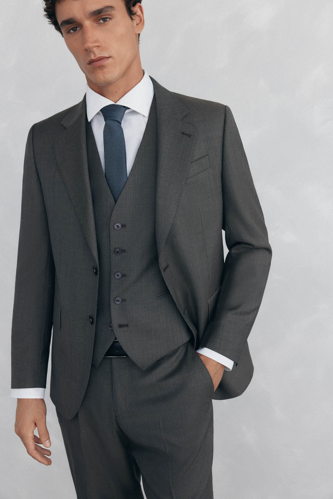 Pedro del Hierro Blazer bege slim fit Cizento