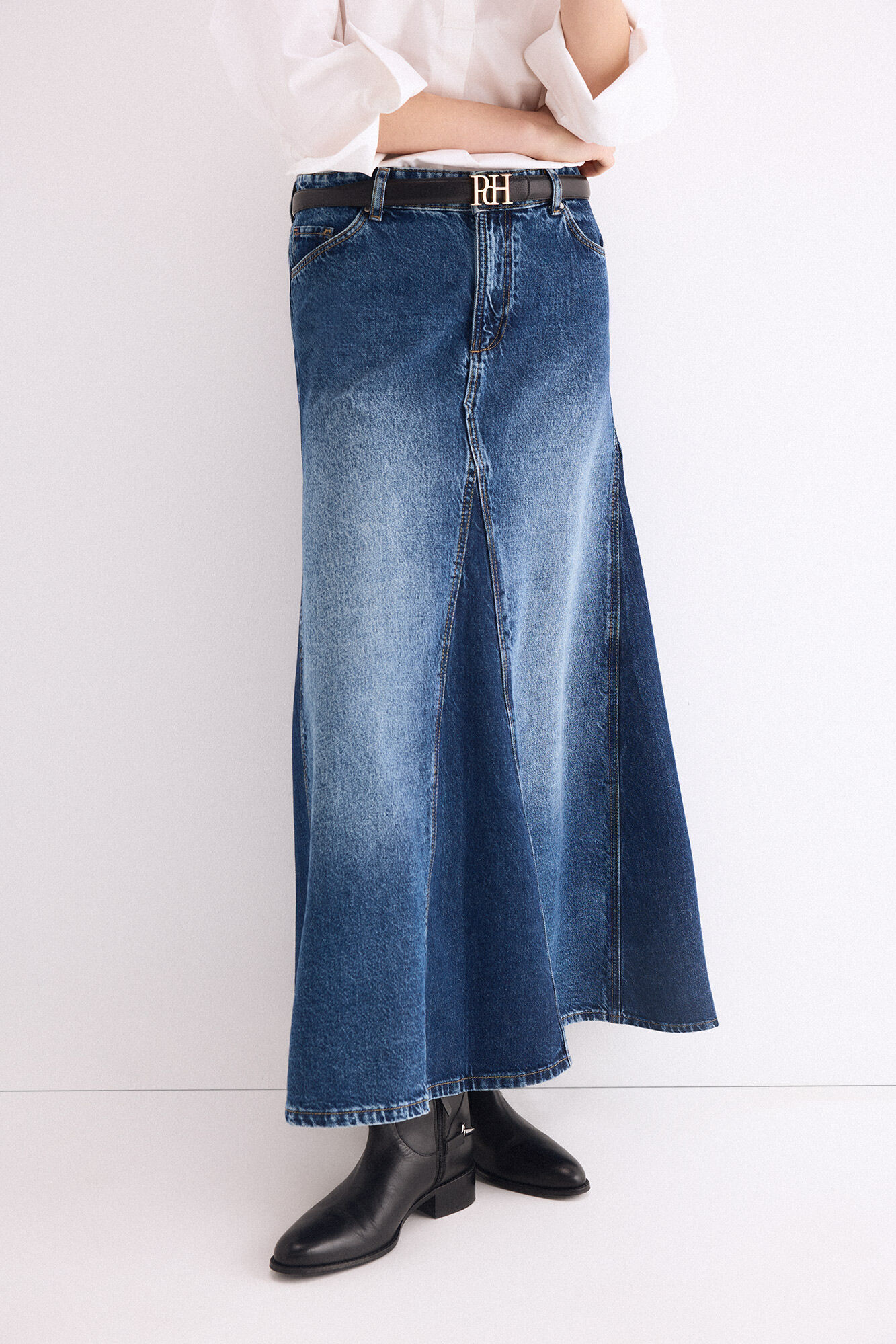 Pedro del Hierro Denim A-line skirt Blue