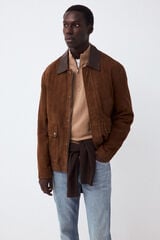 Pedro del Hierro Leather jacket Brown