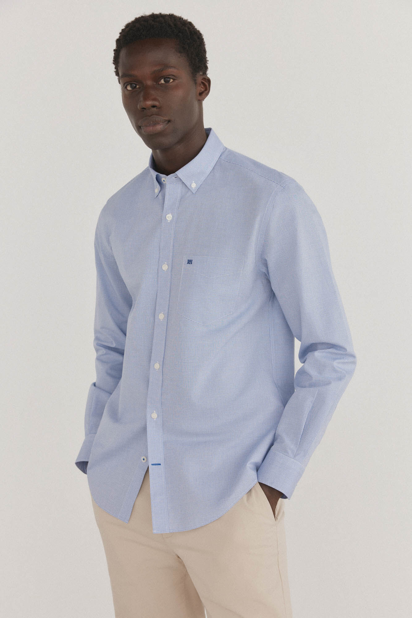 Pedro del Hierro Non-iron + stain-resistant plaid shirt