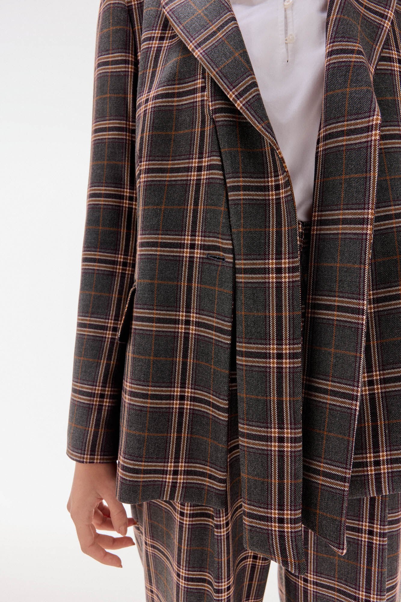 TFP by Tamara Falc&oacute; Checked blazer Grey