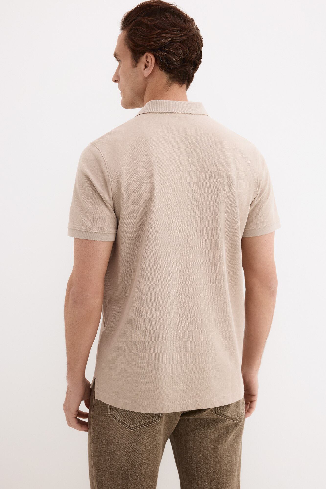 Pedro del Hierro Piqu&eacute; basic polo shirt Beige