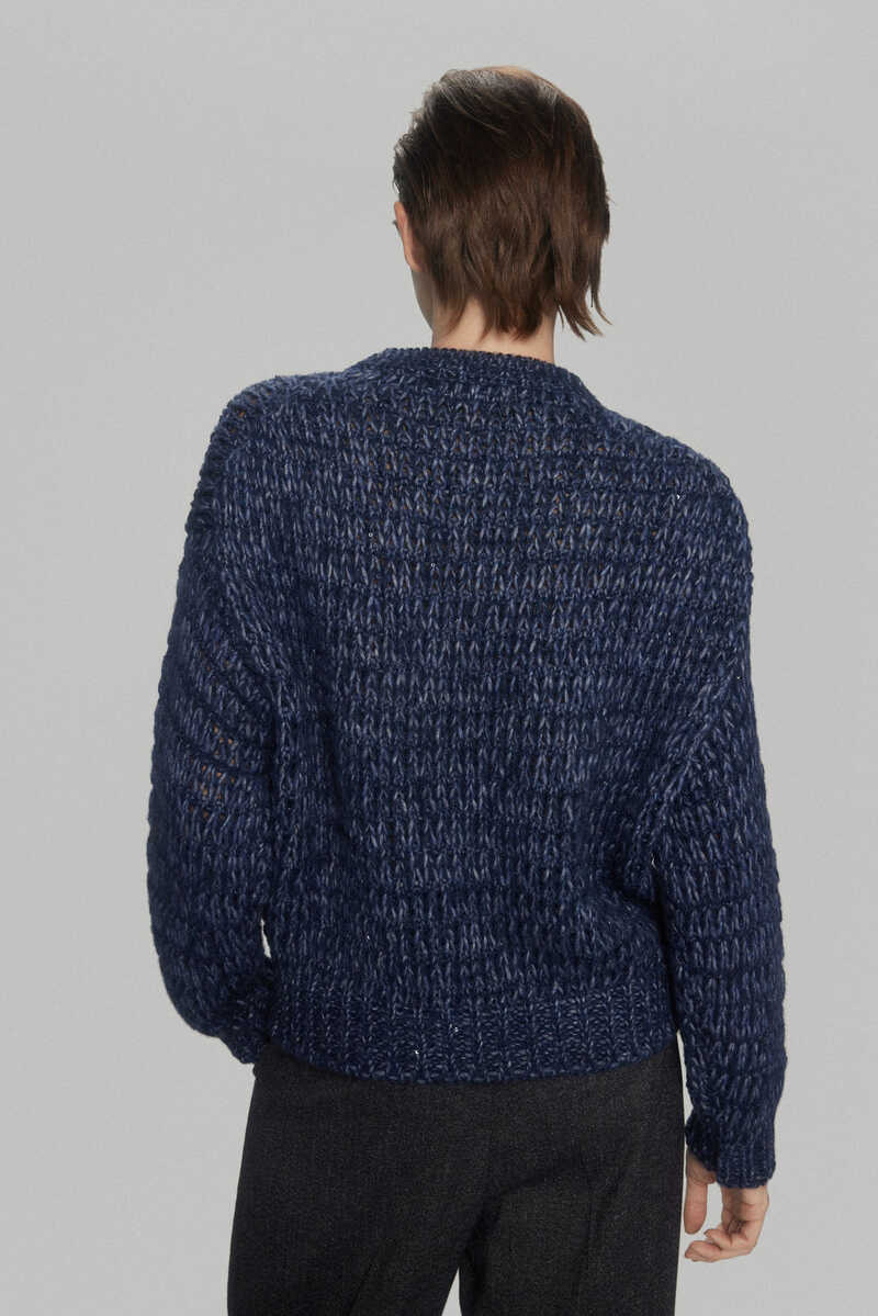 Pedro del Hierro Patterned jumper with sequins Blue