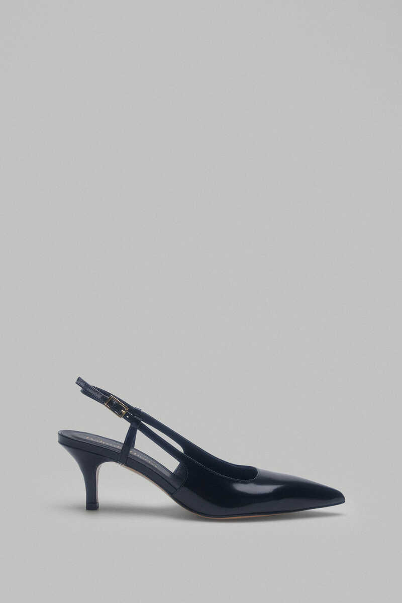 Pedro del Hierro Leather slingback high-heeled shoe Black