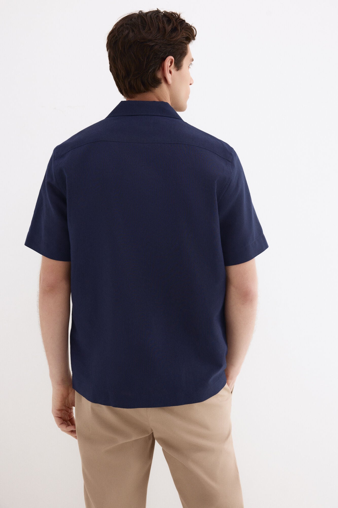 Pedro del Hierro Linen cotton short sleeve shirt Blue