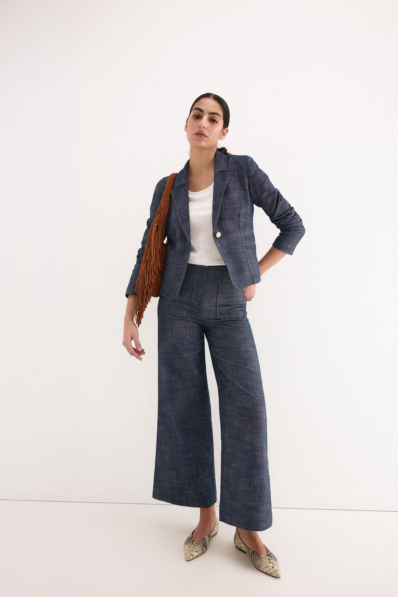 Pedro del Hierro Denim cropped blazer