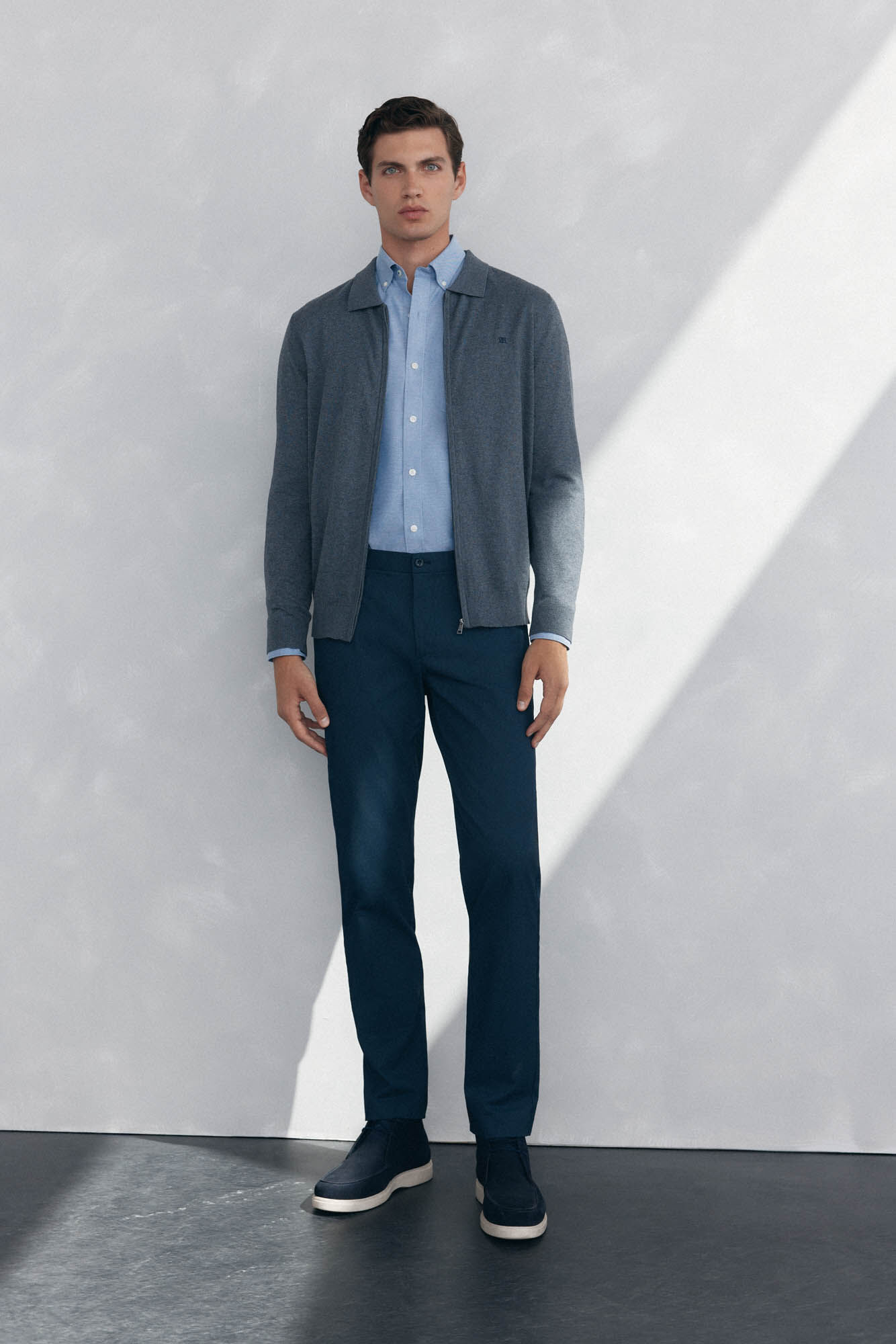 Pedro del Hierro Slim-fit print chinos pants Blue