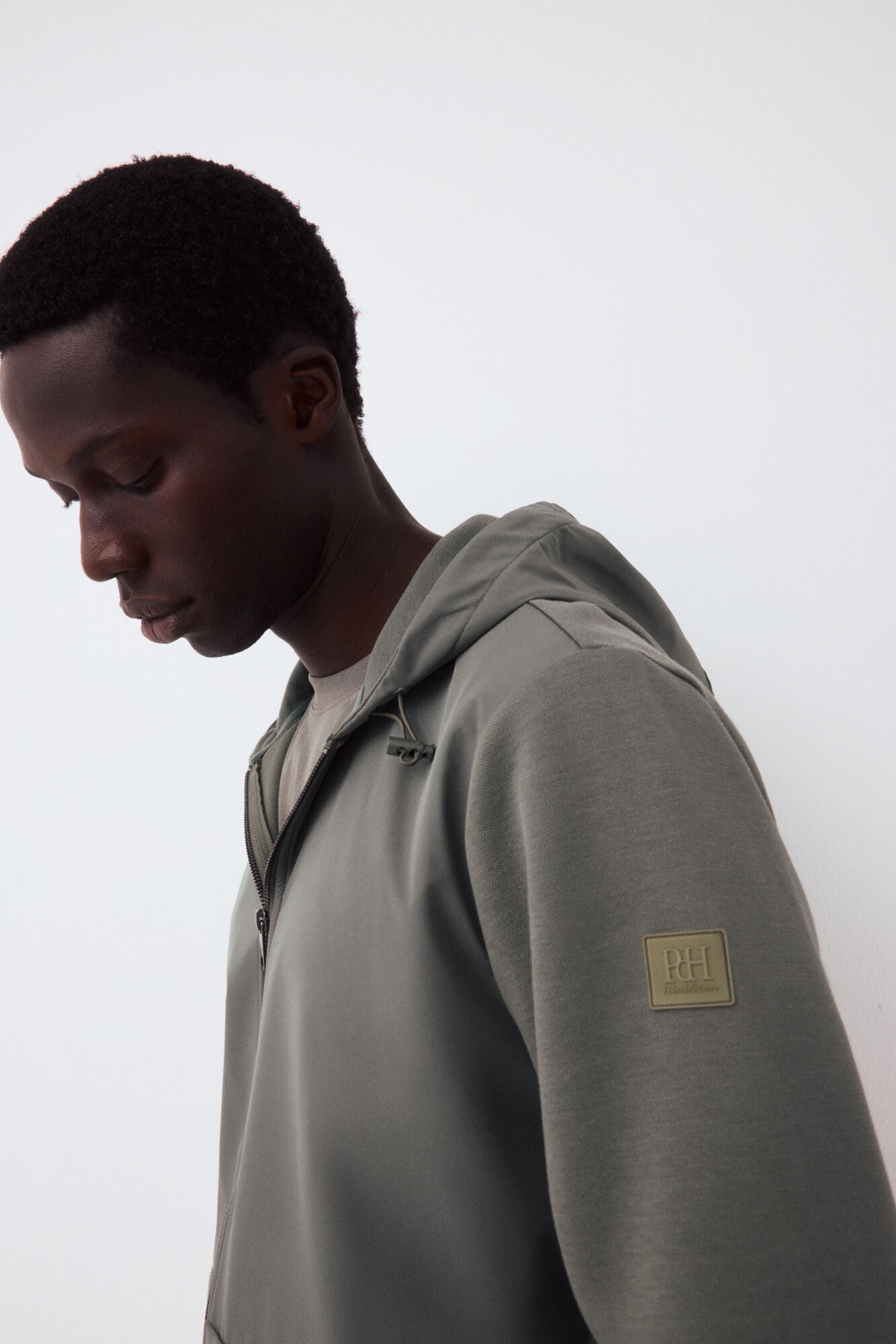 Pedro del Hierro Hooded technical cardigan