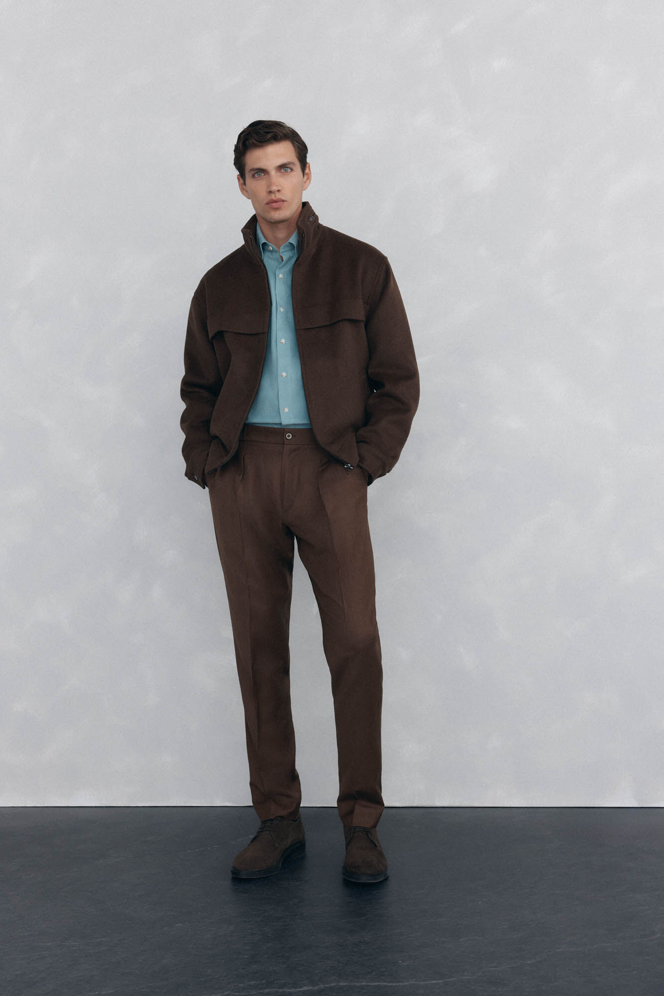 Pedro del Hierro Jaqueta de l&atilde; feita &agrave; m&atilde;o Marrom