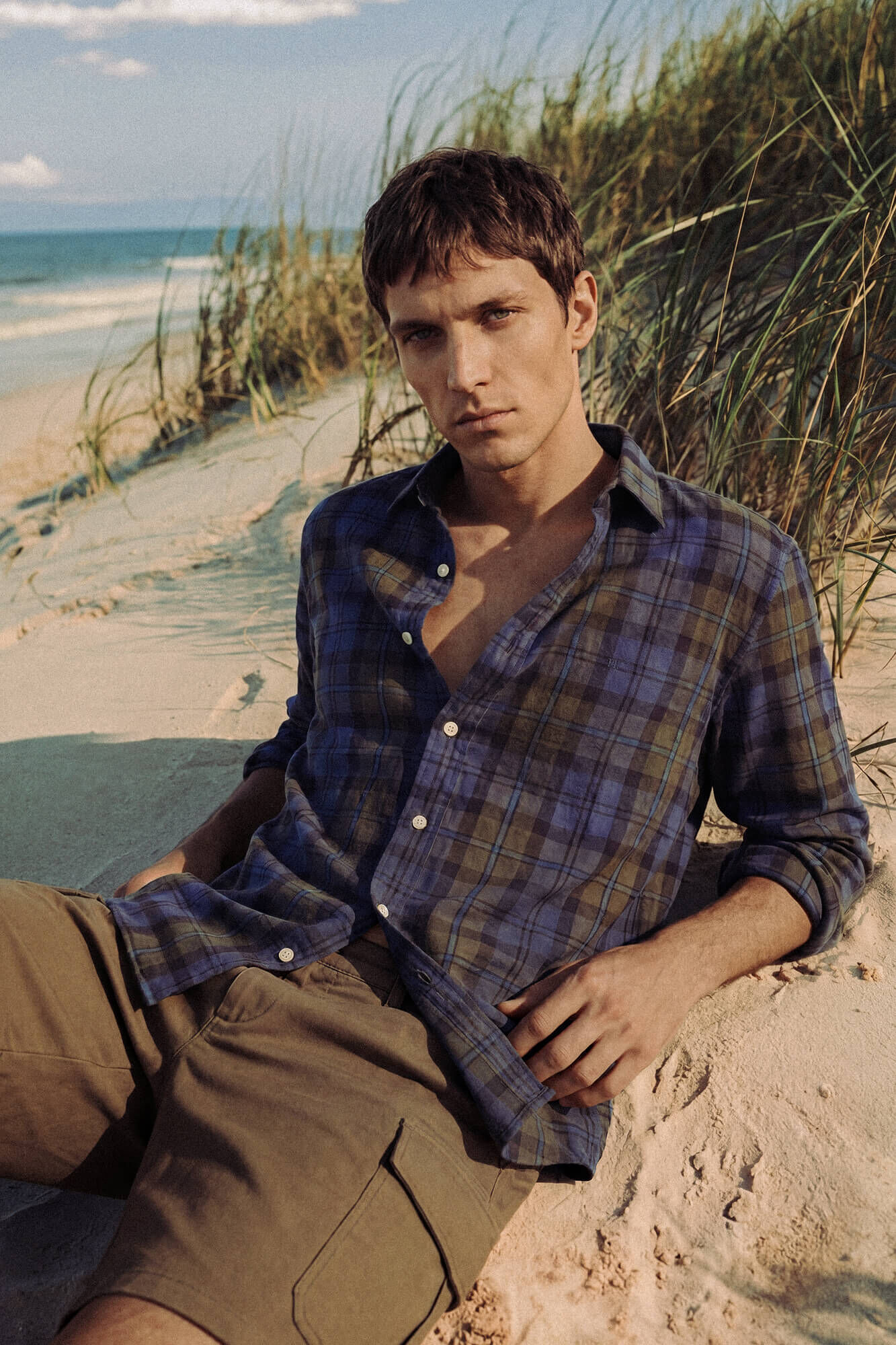 Pedro del Hierro Camisa lino cuadros