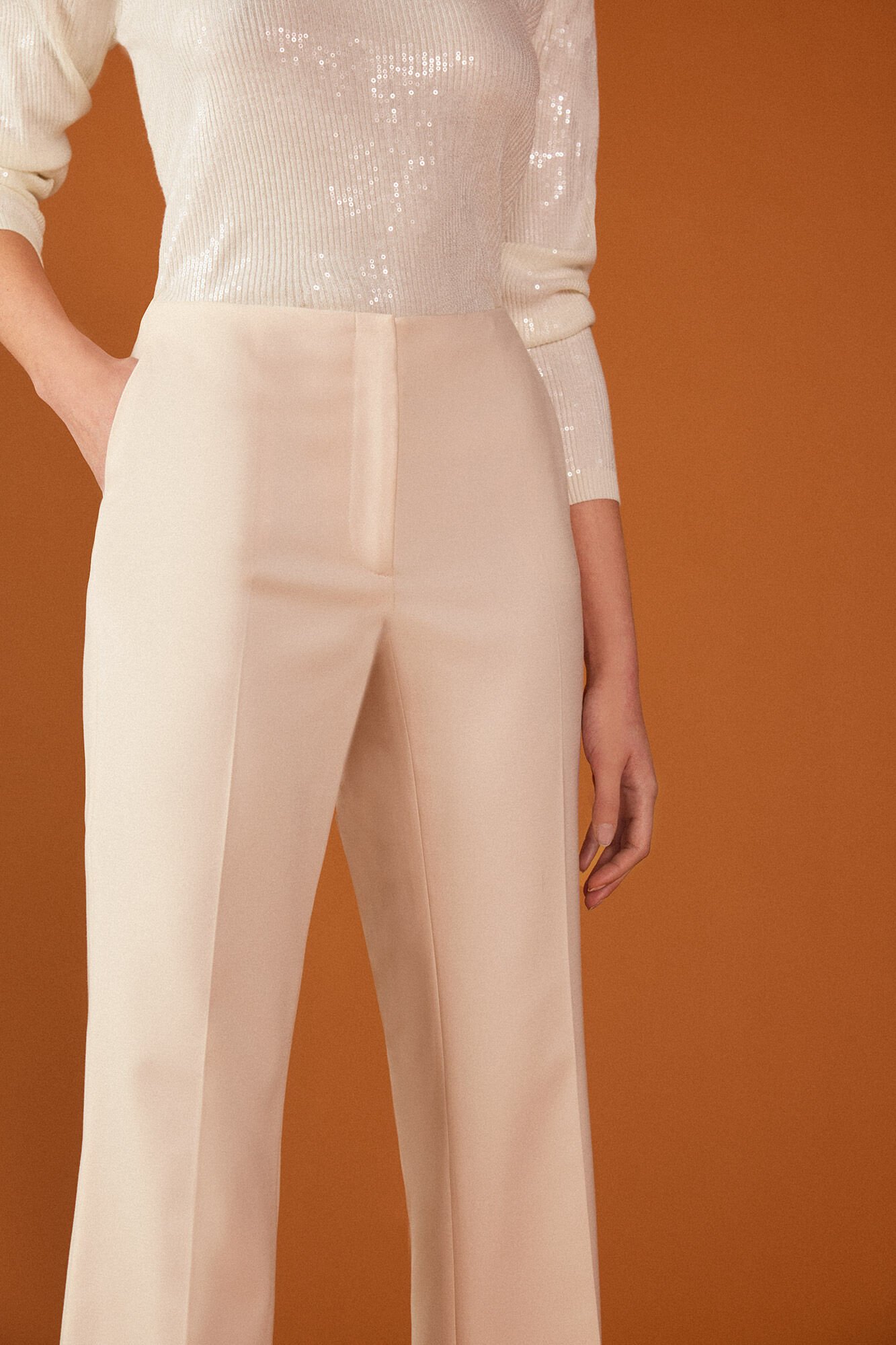 TFP by Tamara Falc&oacute; High-waisted trousers Ecru