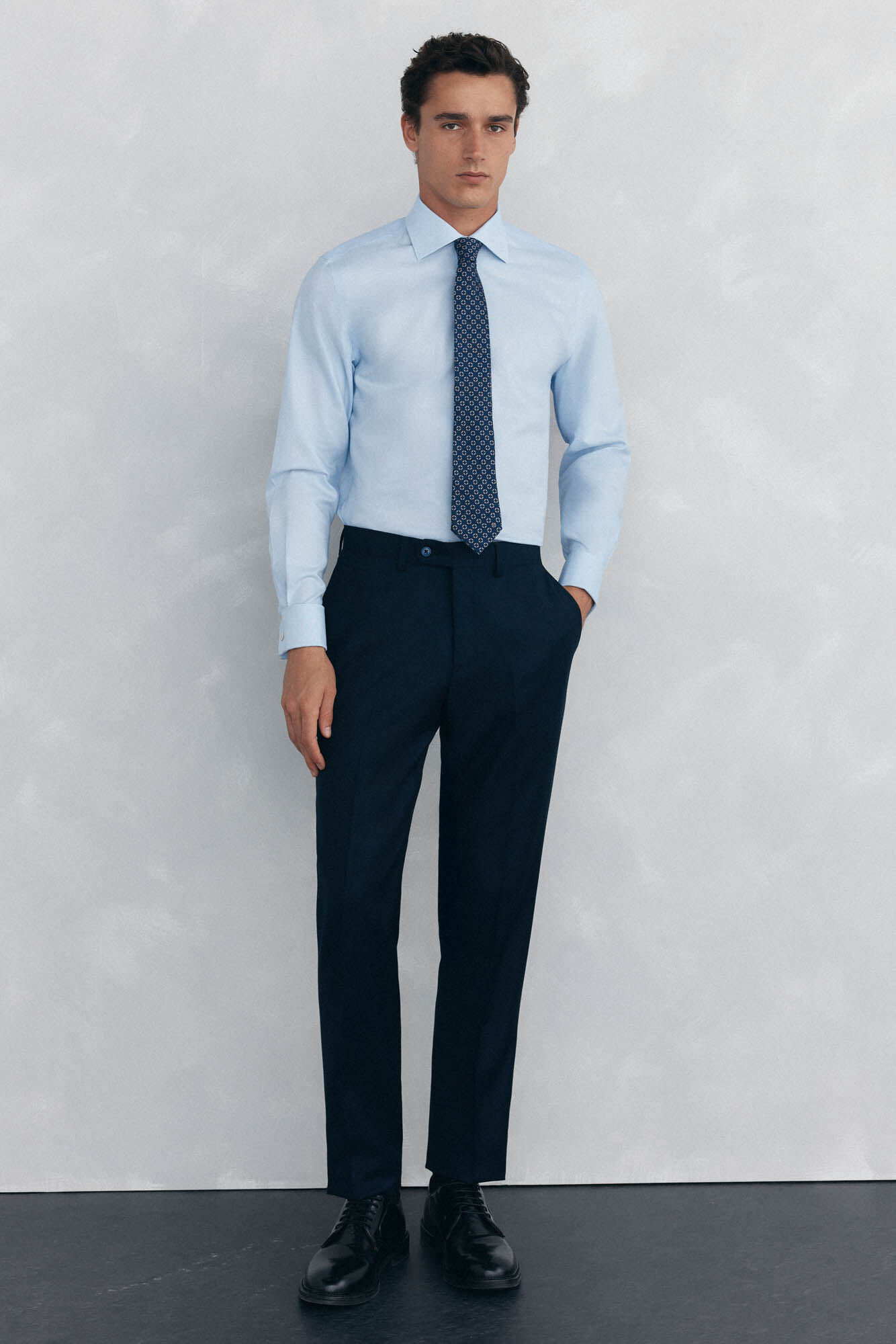 Pedro del Hierro Camisa pu&ntilde;o gemelos non iron + antimanchas Azul