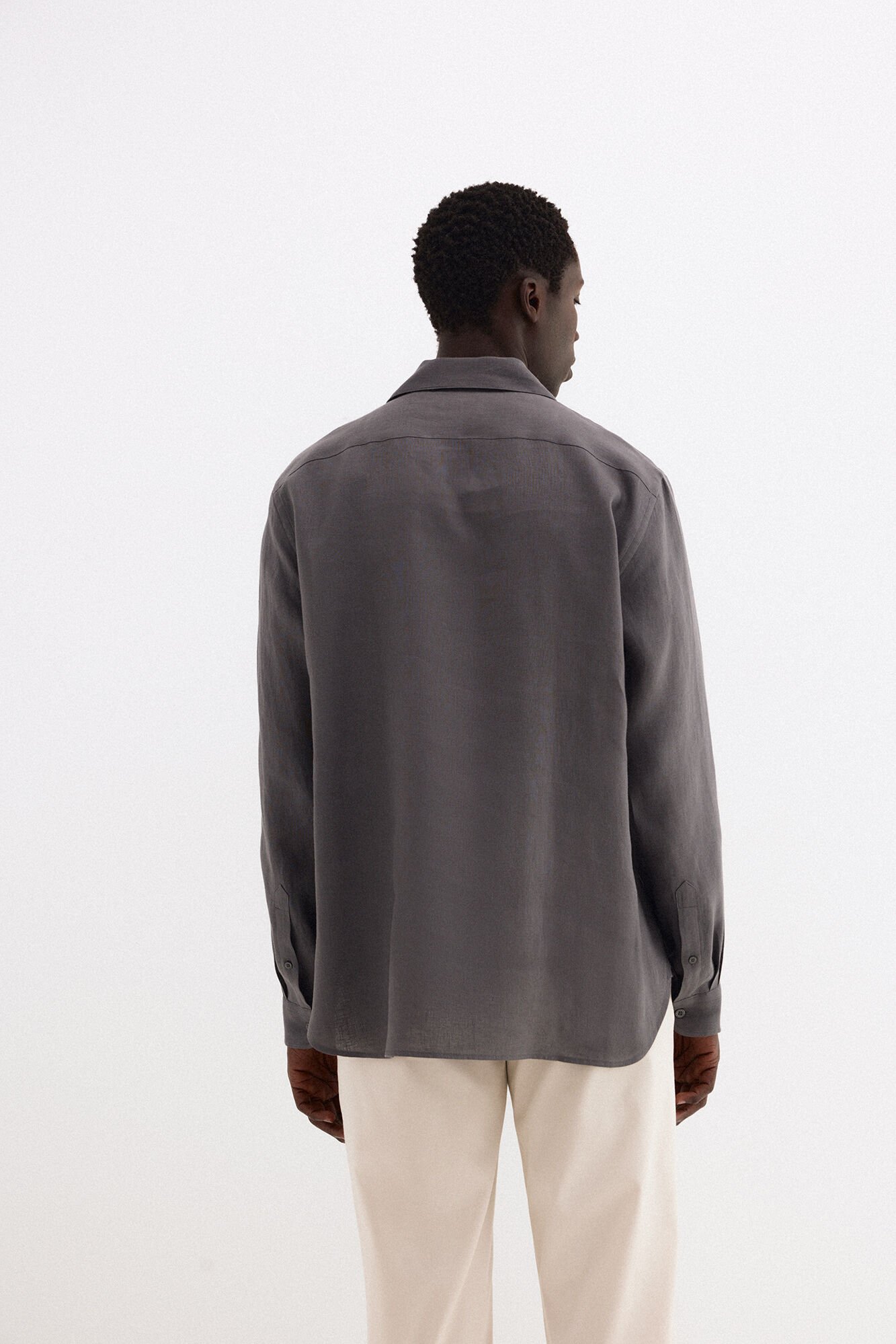 Pedro del Hierro Plain linen T-shirt Grey