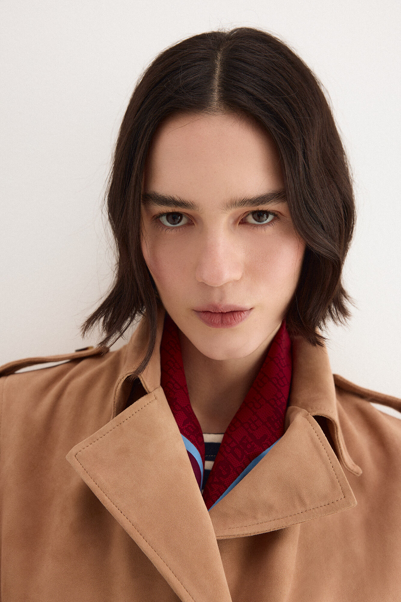 Pedro del Hierro Suede trench coat Beige