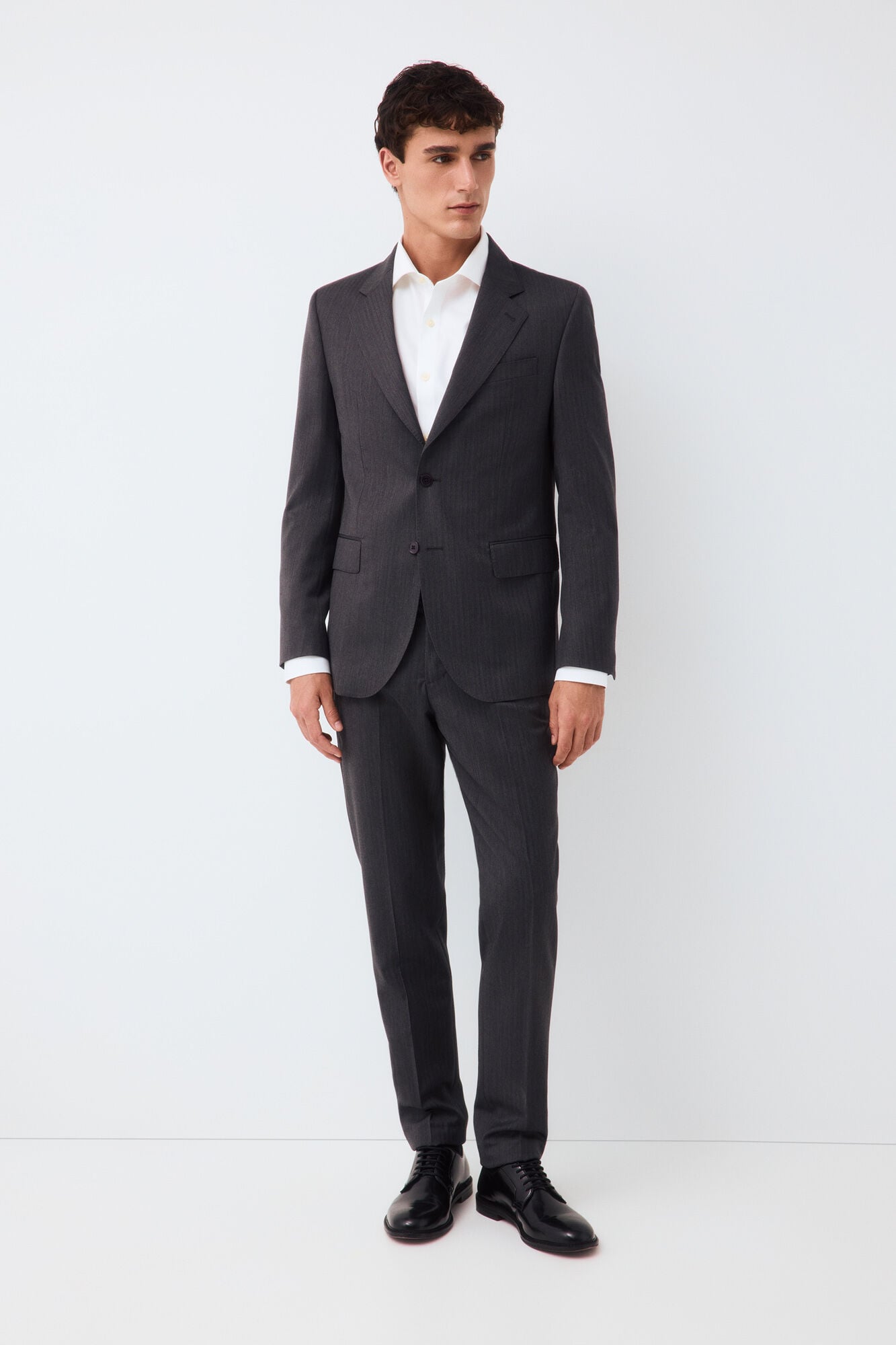 Pedro del Hierro Herringbone high-waisted slim fit tailored trousers