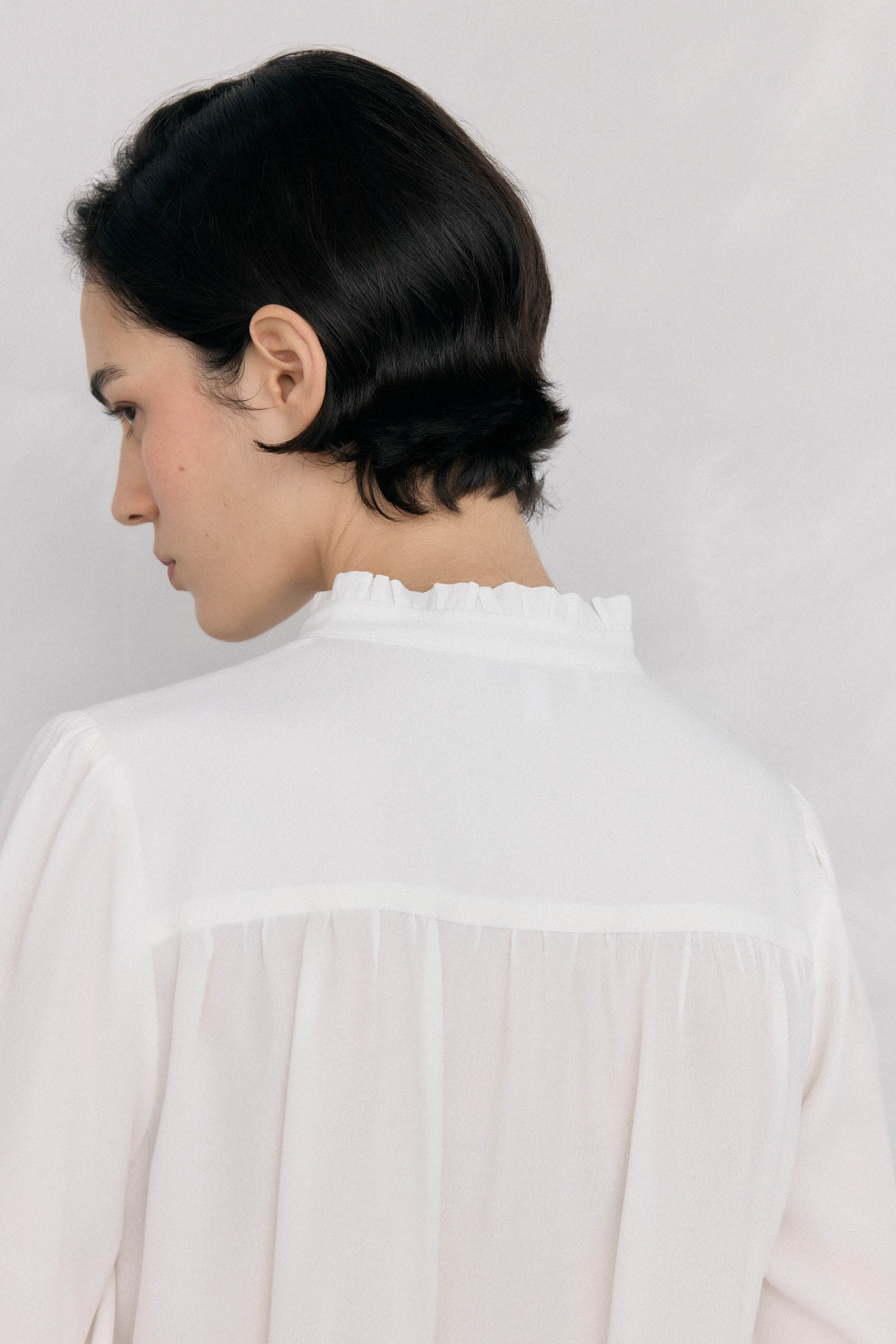 Pedro del Hierro Blusa de chiffon com renda Branco