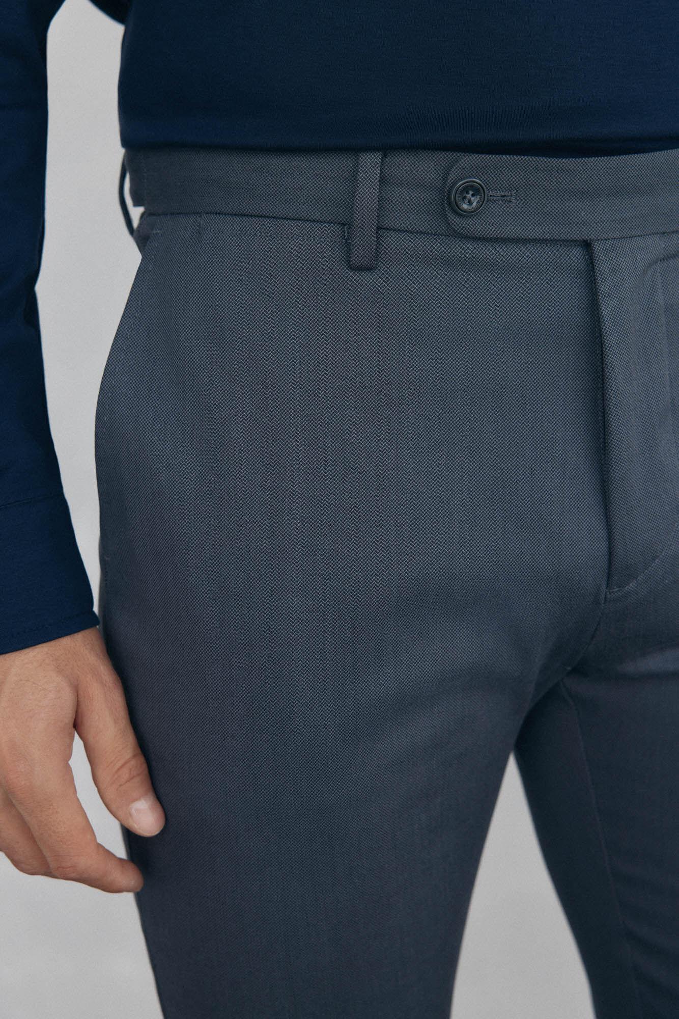 Pedro del Hierro Slim-fit print chinos pants Grey