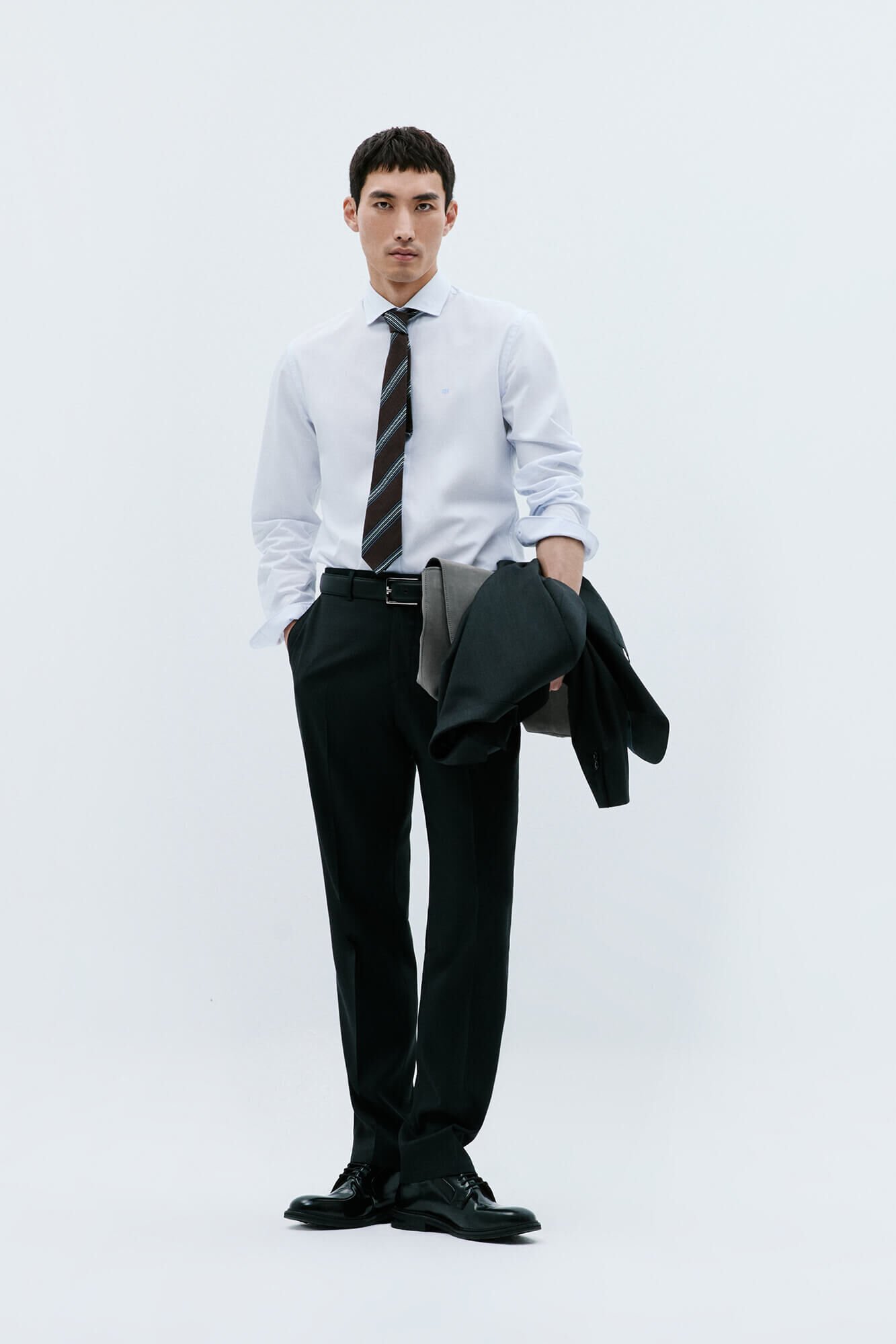 Pedro del Hierro Plain non iron + stain resistant slim fit dress shirt