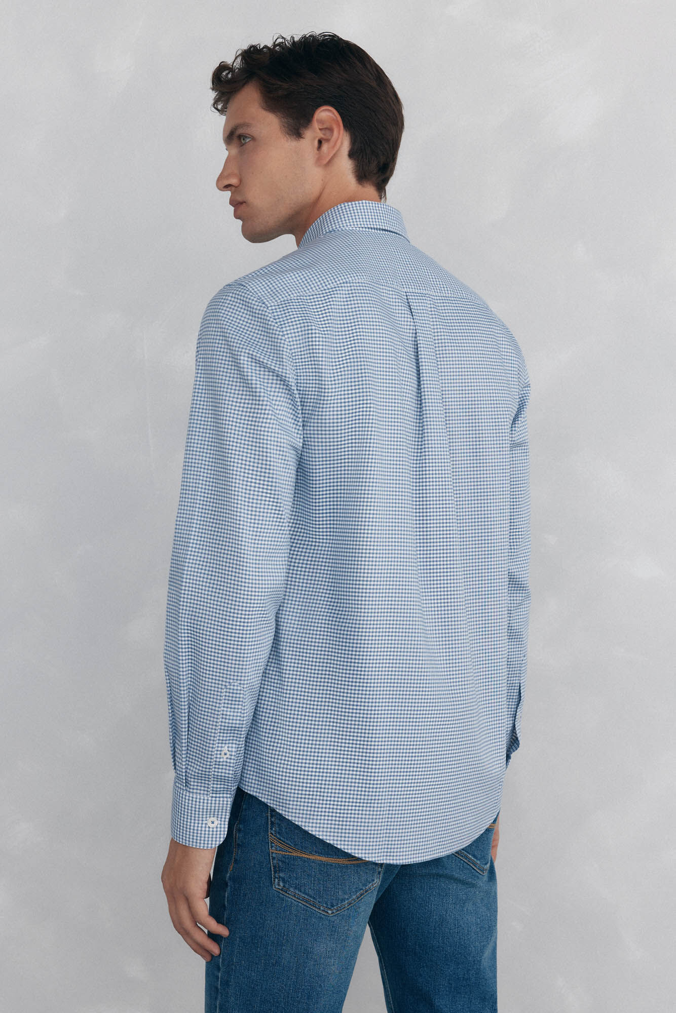 Pedro del Hierro Camisa non iron oxford cuadros Azul