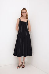 Pedro del Hierro Contrast midi dress Black