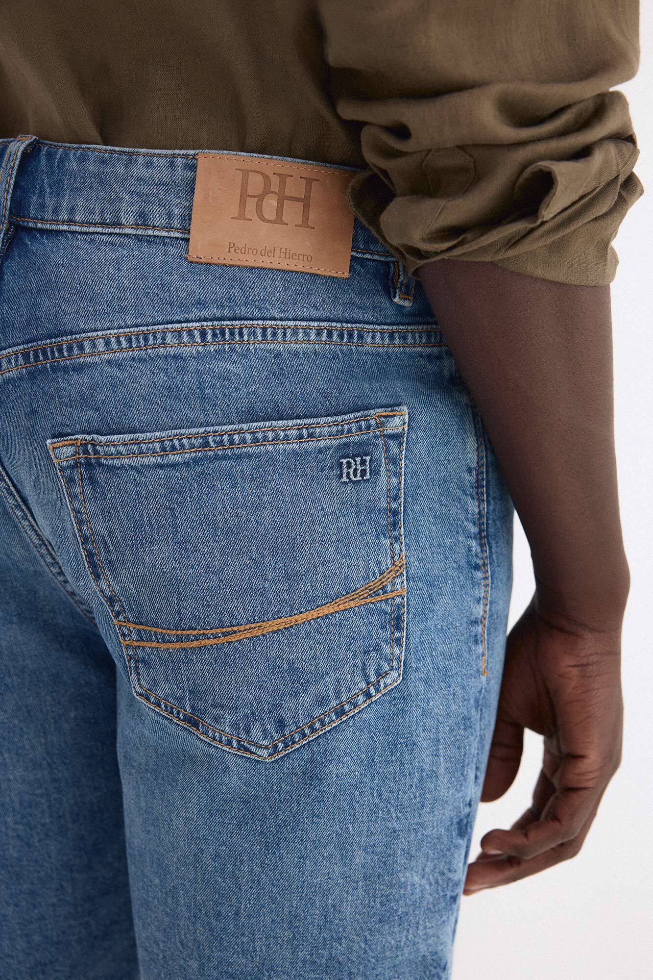 Pedro del Hierro Denim regular Bermuda shorts Blue