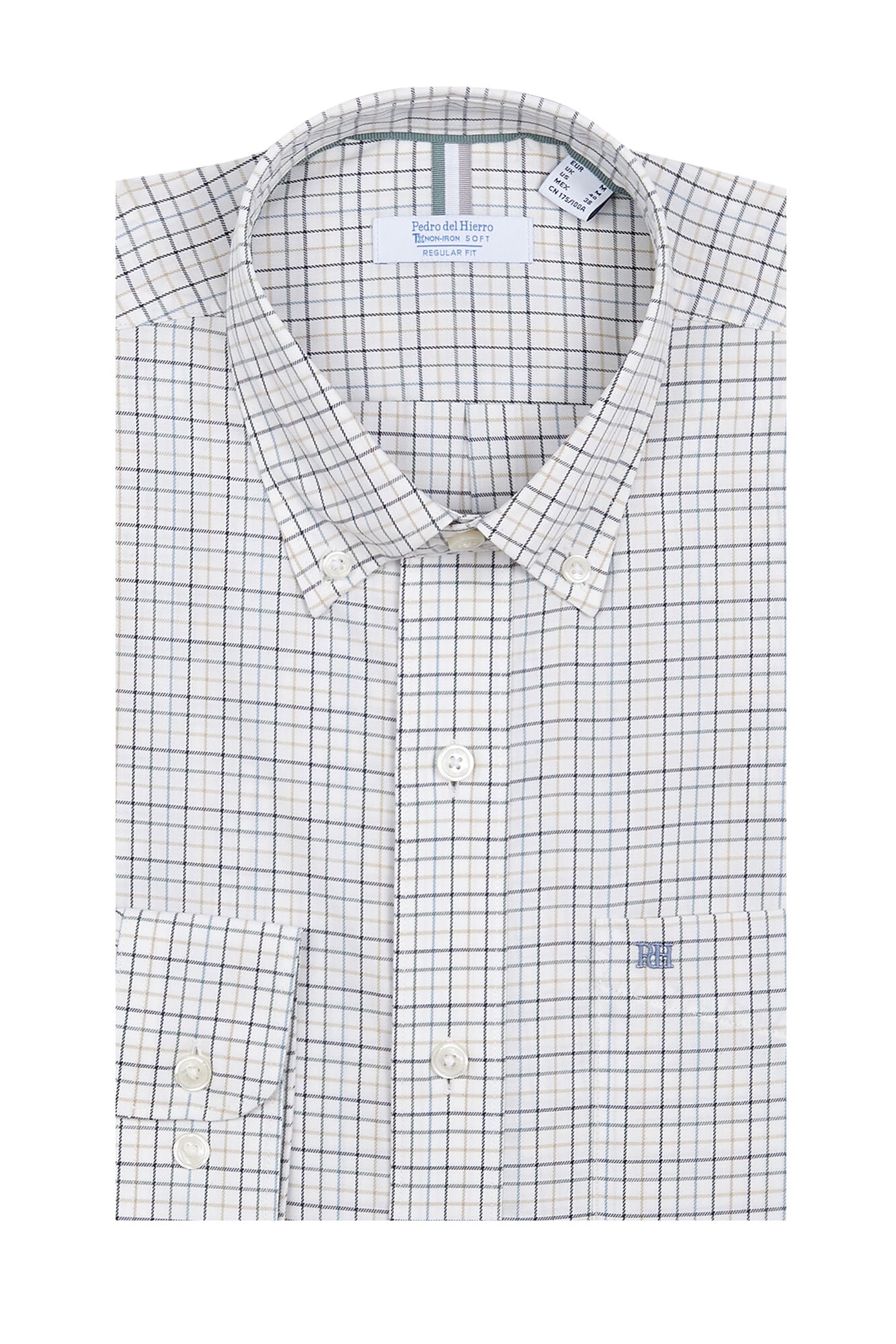 Pedro del Hierro Plaid twill shirt Grey