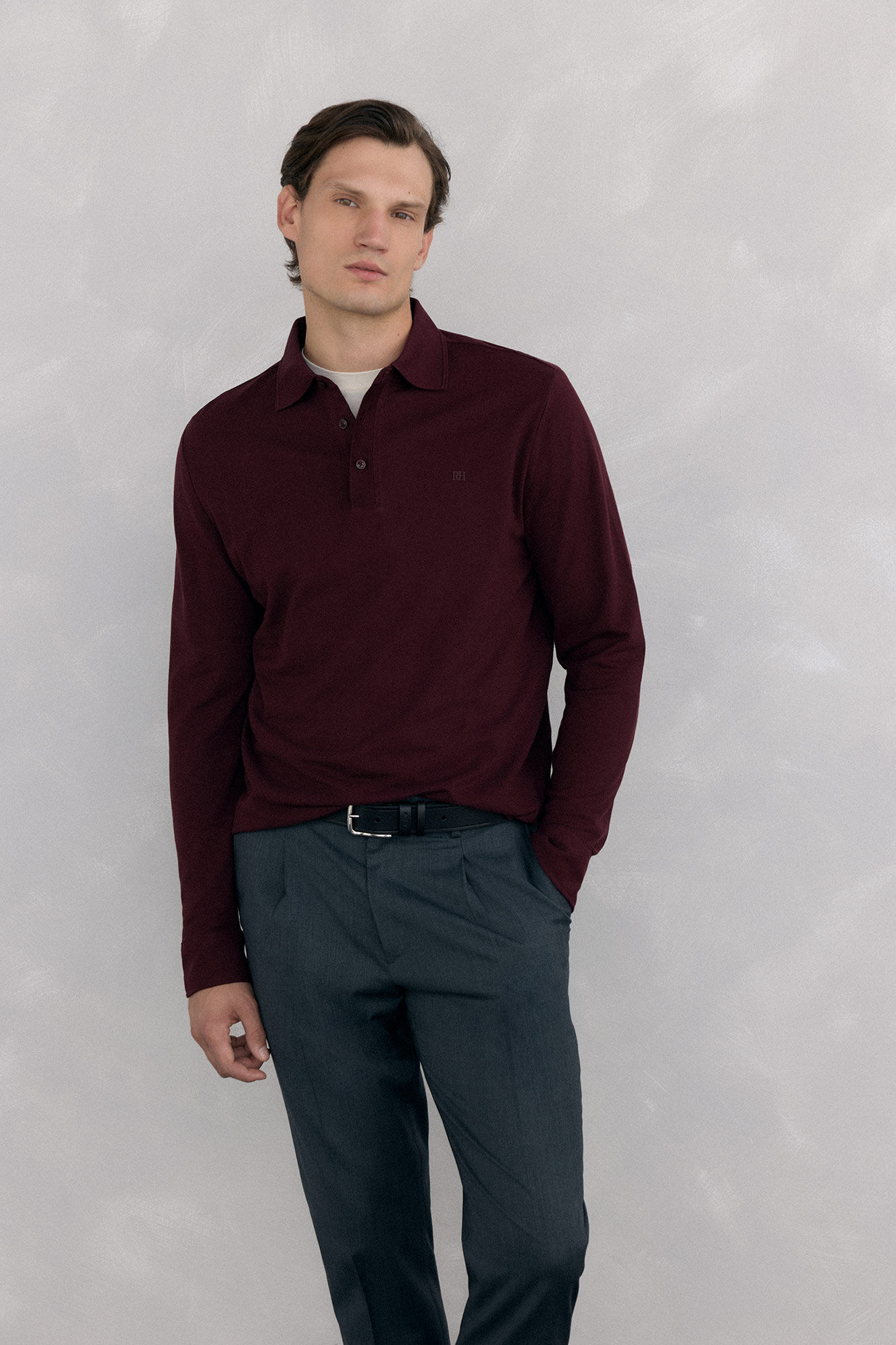 Pedro del Hierro Basic long sleeve polo shirt