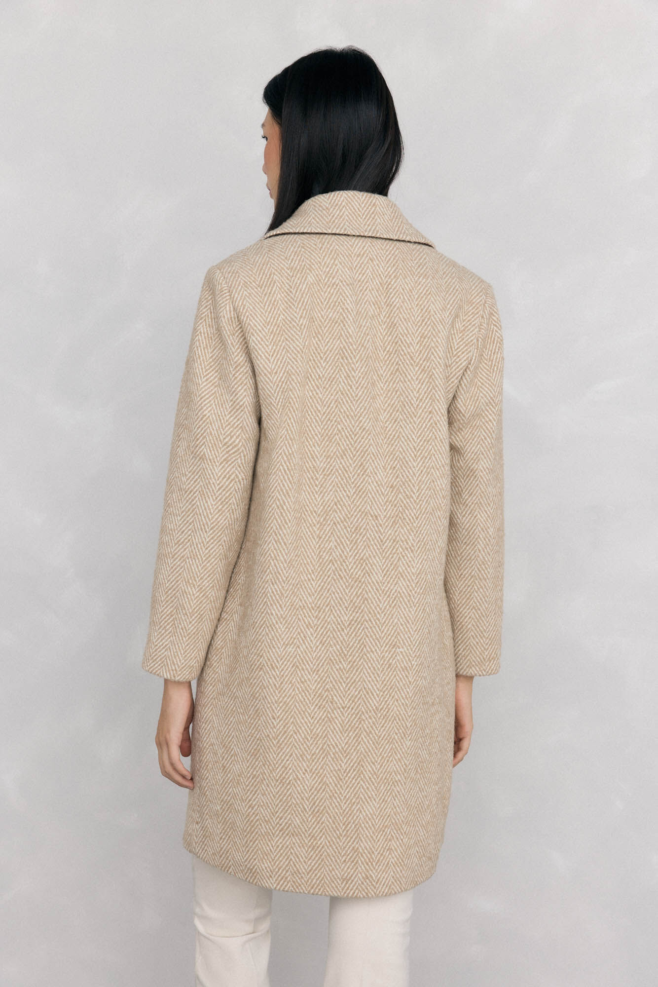 Pedro del Hierro Straight fabric herringbone Beige