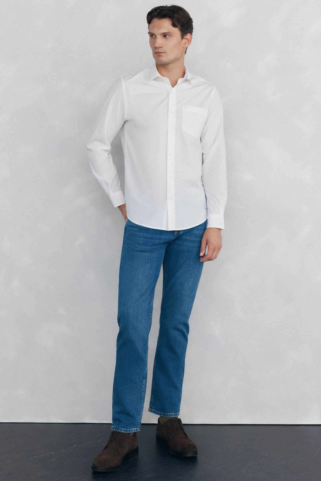 Pedro del Hierro Plain poplin shirt White