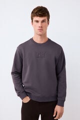 Pedro del Hierro Crew neck logo sweatshirt Grey