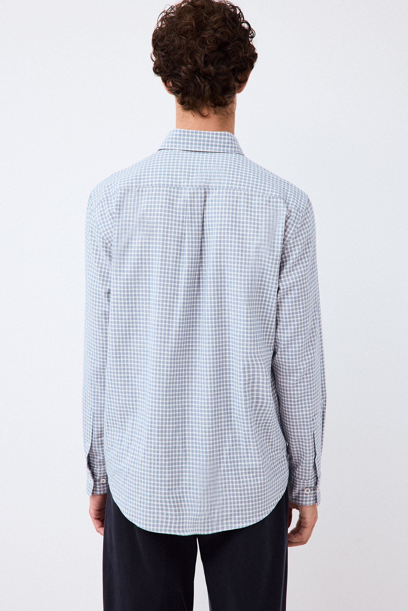 Pedro del Hierro Melange plaid shirt Blue