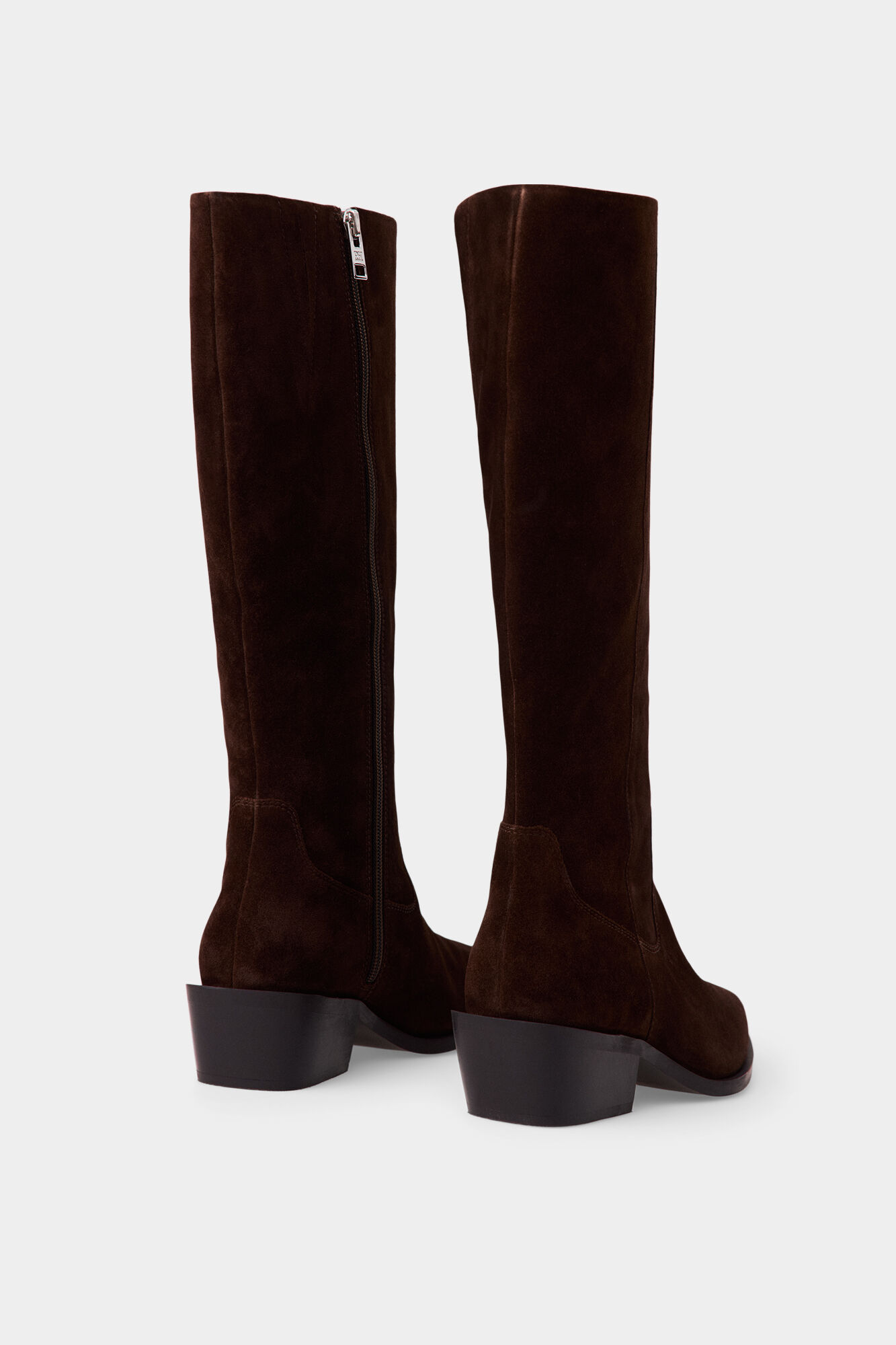 Pedro del Hierro Suede high heel riding boot Brown