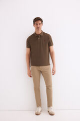 Pedro del Hierro Basic piqu&eacute; polo shirt Brown