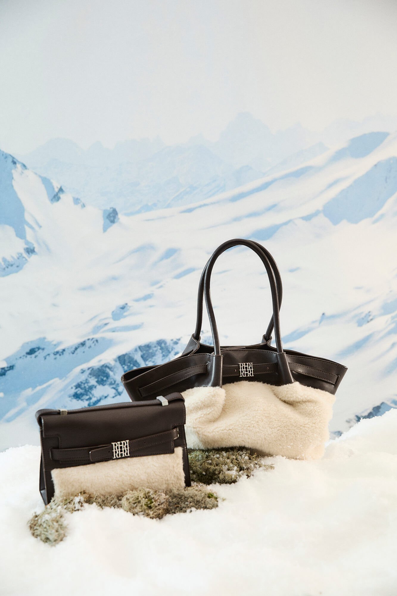 Pedro del Hierro Combined shearling shopper bag