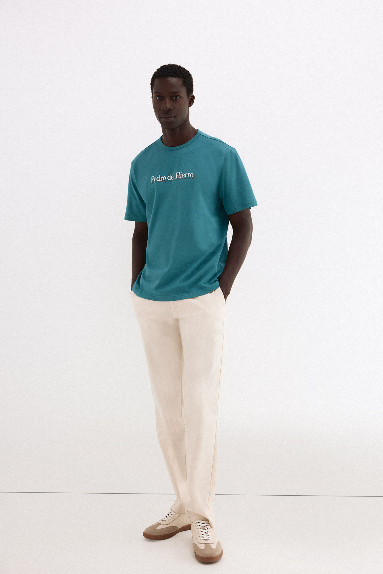 Pedro del Hierro Logo T-shirt Turquoise