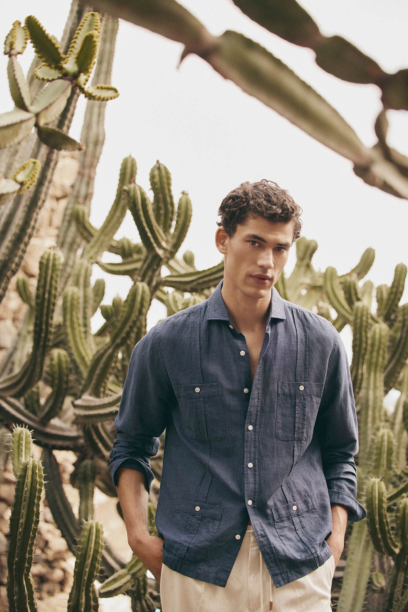 Pedro del Hierro Linen Guayabera shirt