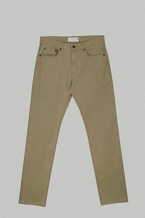 Pantalón 5 bolsillos color premium flex slim fit, Pantalones de hombre