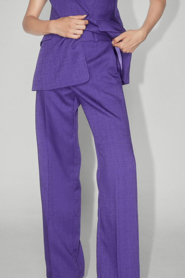 Pedro del Hierro Jacquard suit trousers Purple