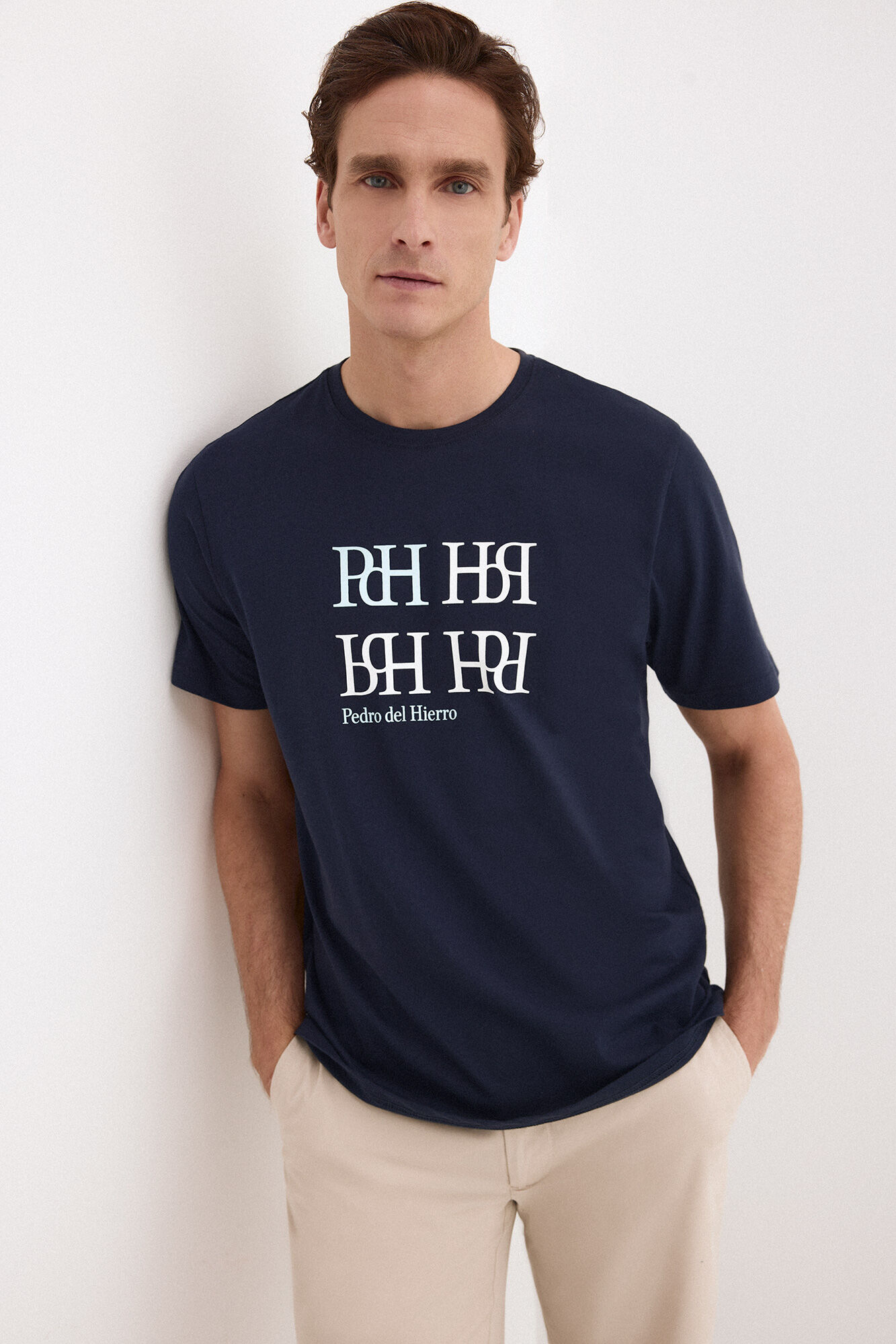 Pedro del Hierro Logo T-shirt Blue