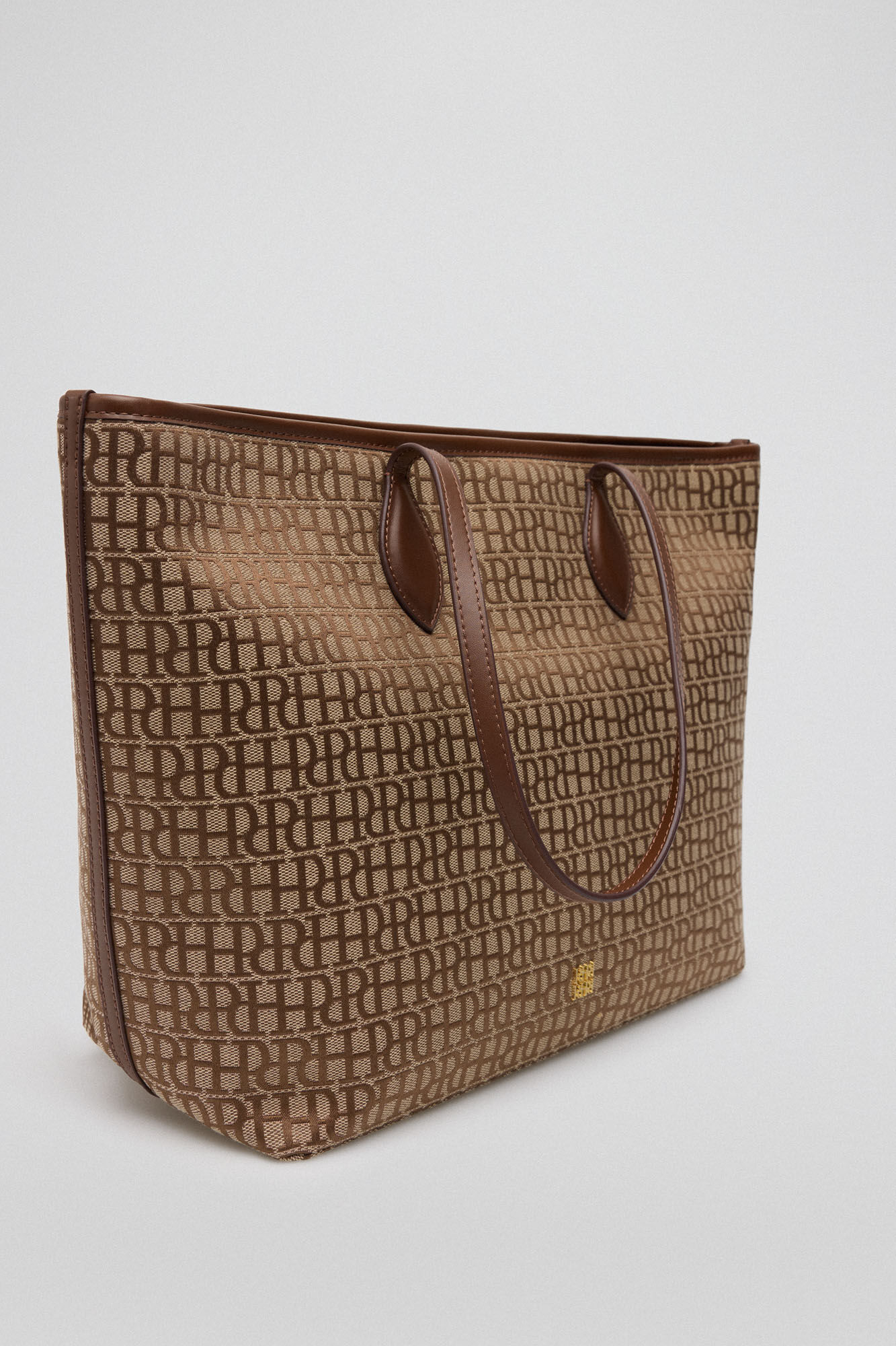 Pedro del Hierro Shopper jacquard Marr&oacute;n