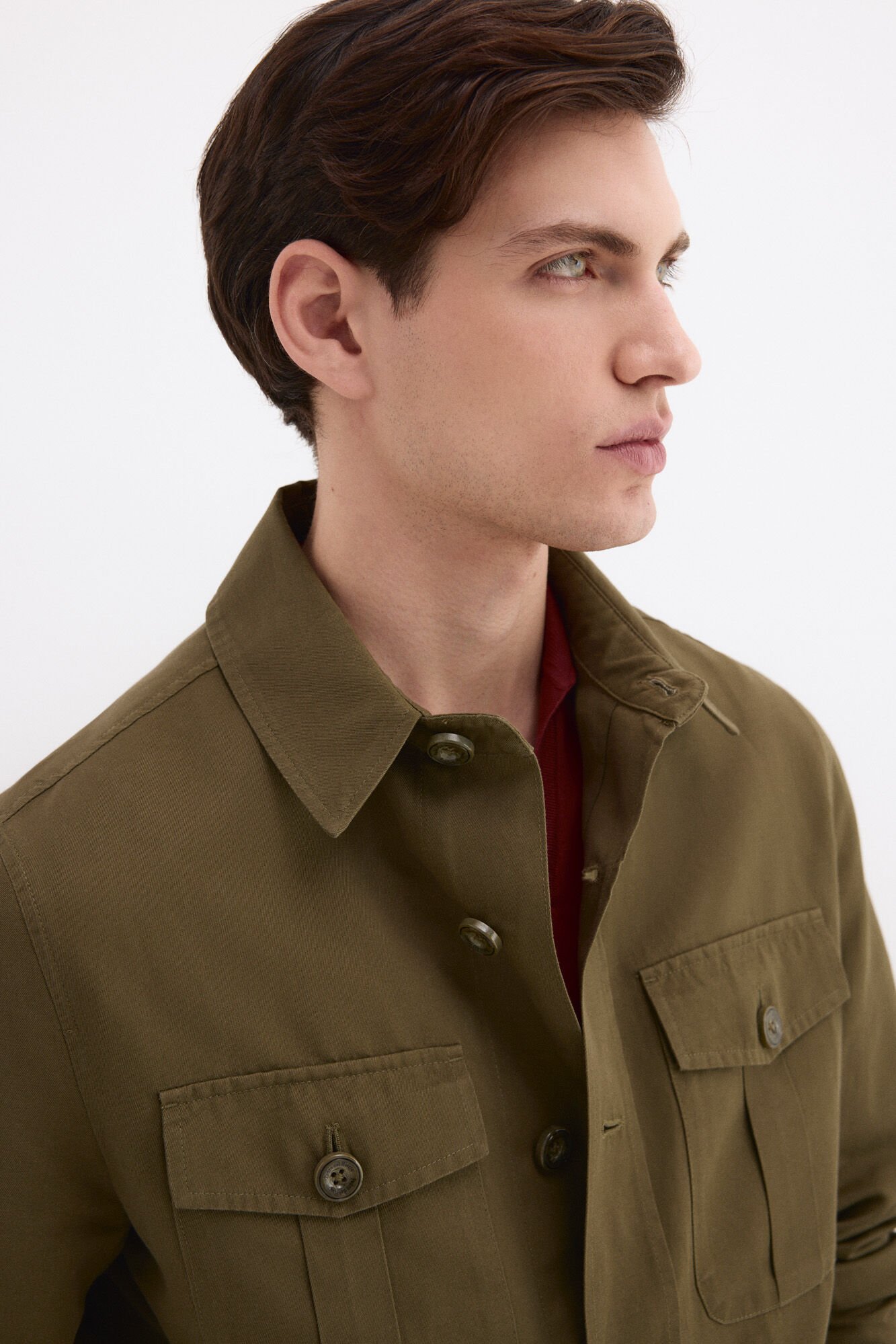 Pedro del Hierro Linen blend overshirt Green