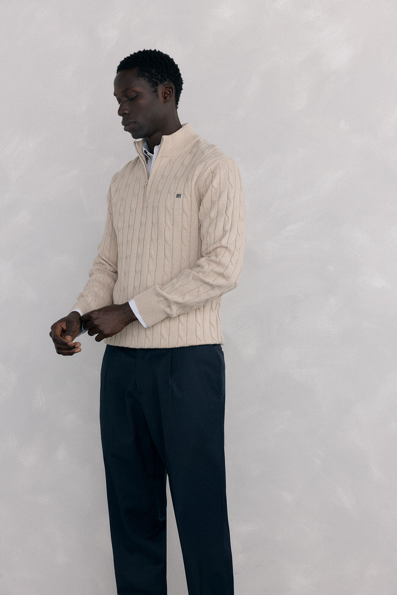 Pedro del Hierro Trucker neck jumper Beige